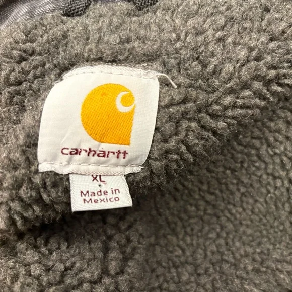 Vintage Carhartt jacket Black Work Jacket Sherpa lined RN #14806 C61 XL - Picture 8 of 9